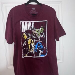 Marvel Men's Dark Red Avengers Graphic Tee